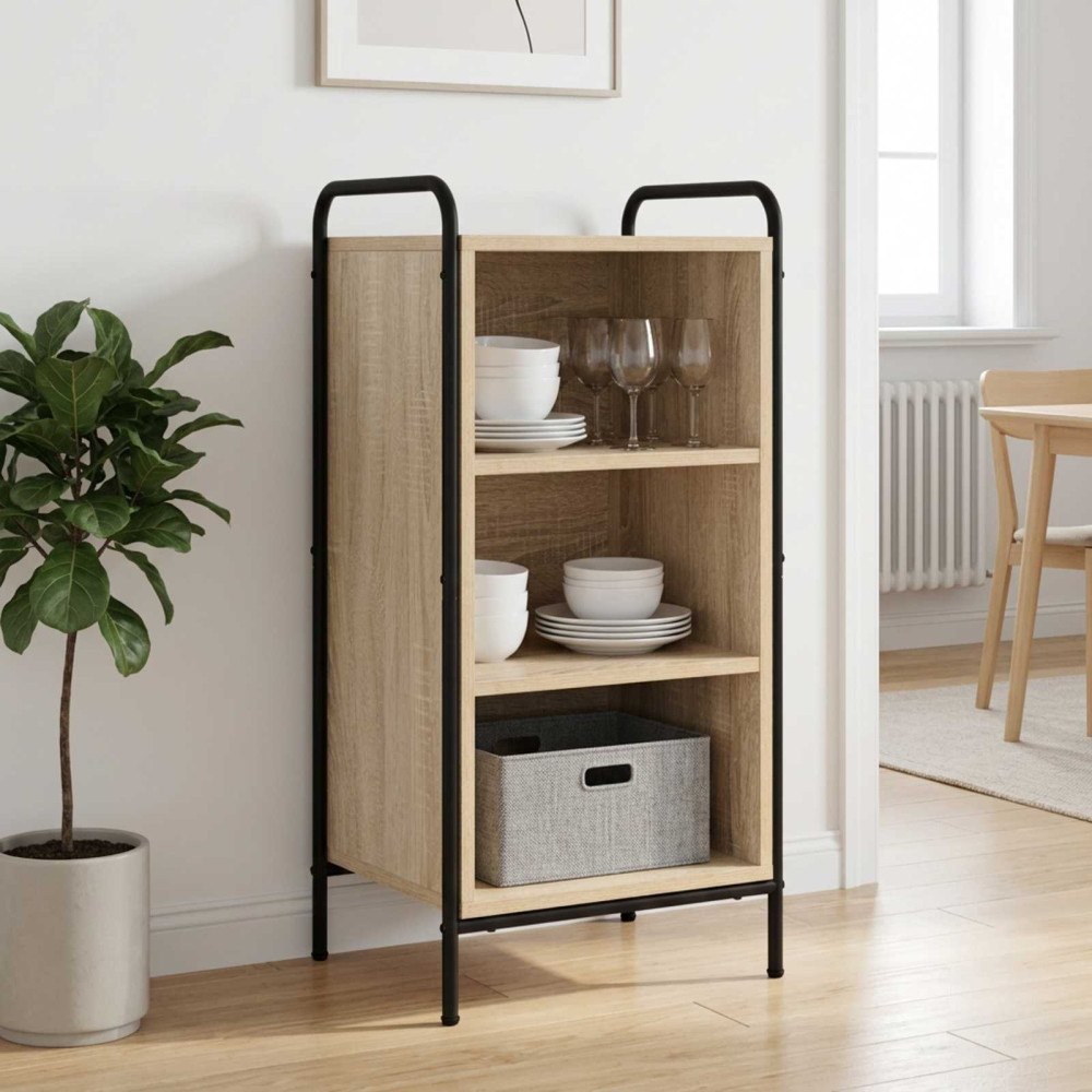 vidaXL Sideboard Sonoma-ek 97 x 33 x 81 cm Konstruerat trä