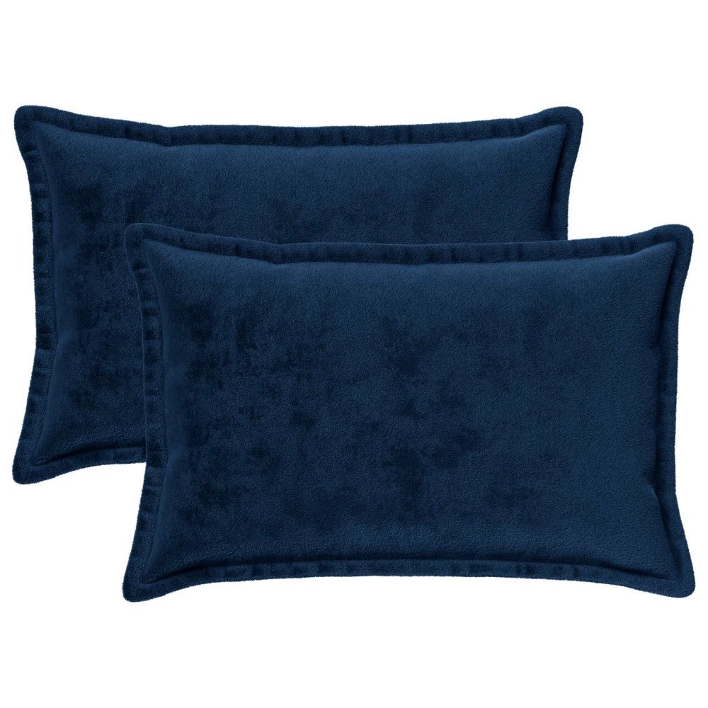 vidaXL Kuddöverdrag 2 st HOUTEN Mörkblå 50 x 80 cm Flanell