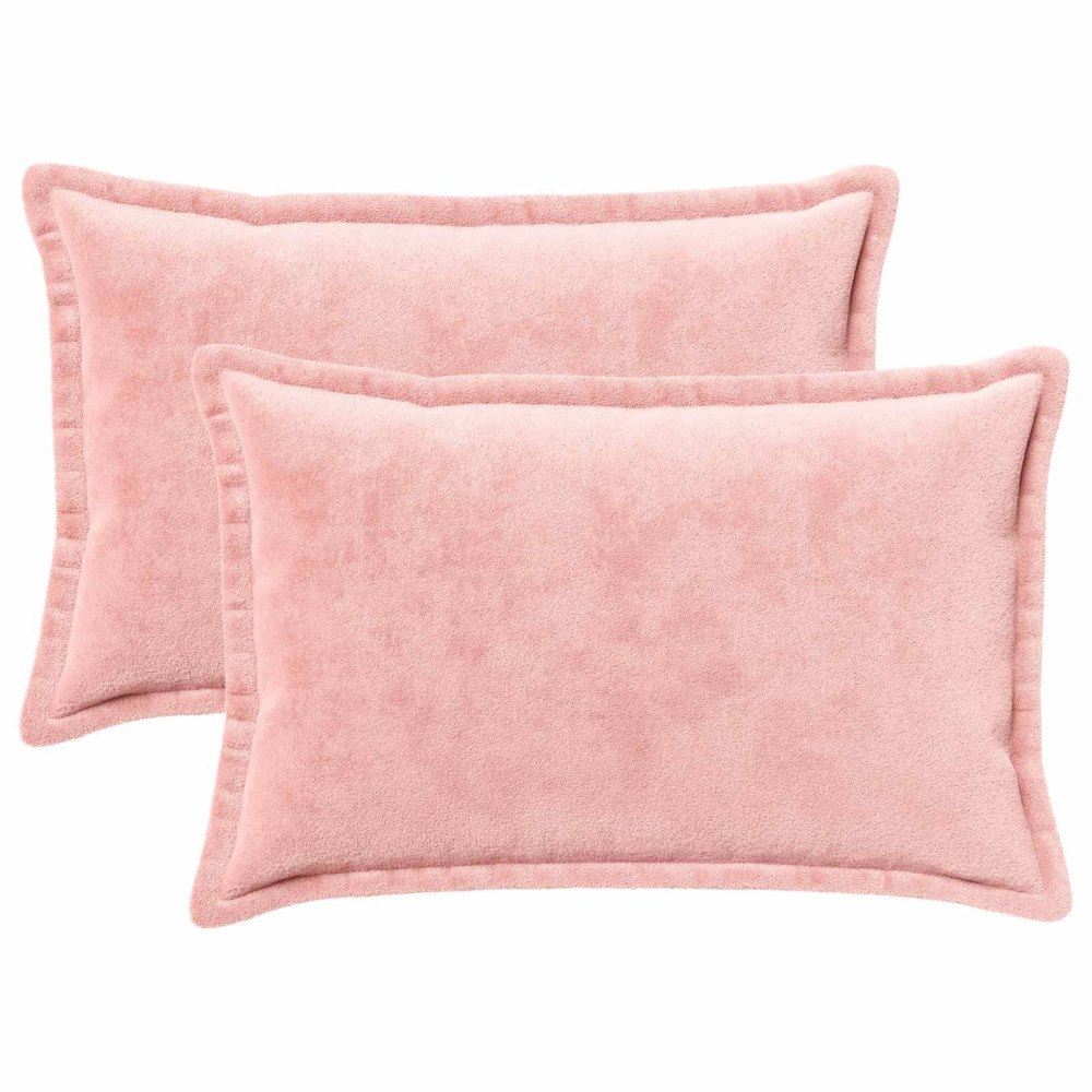 vidaXL Kuddöverdrag 2 st HOUTEN Rosa 50 x 80 cm Flanell