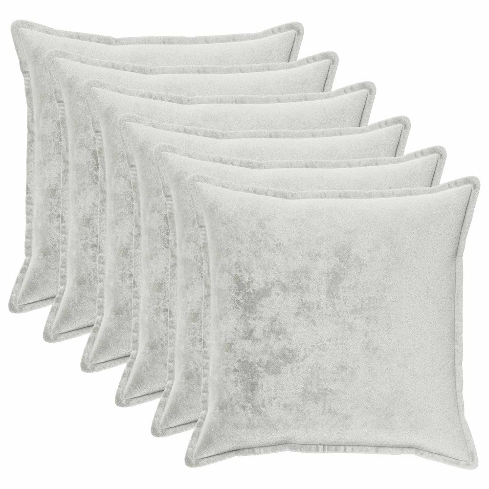 vidaXL Kuddöverdrag 6 st HOUTEN Ljusgrå 55 x 55 cm Flanell