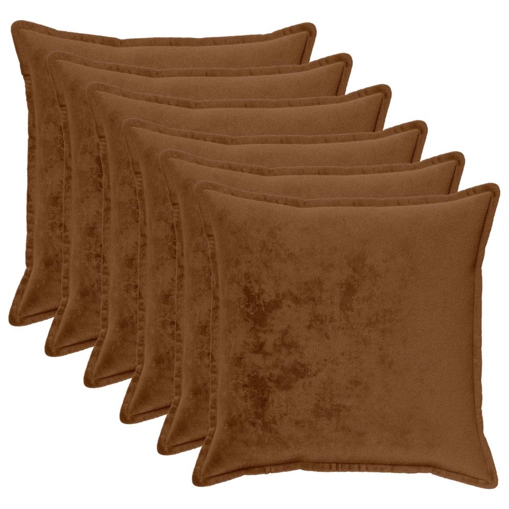 vidaXL Kuddöverdrag 6 st HOUTEN Ljusbrun 55 x 55 cm Flanell