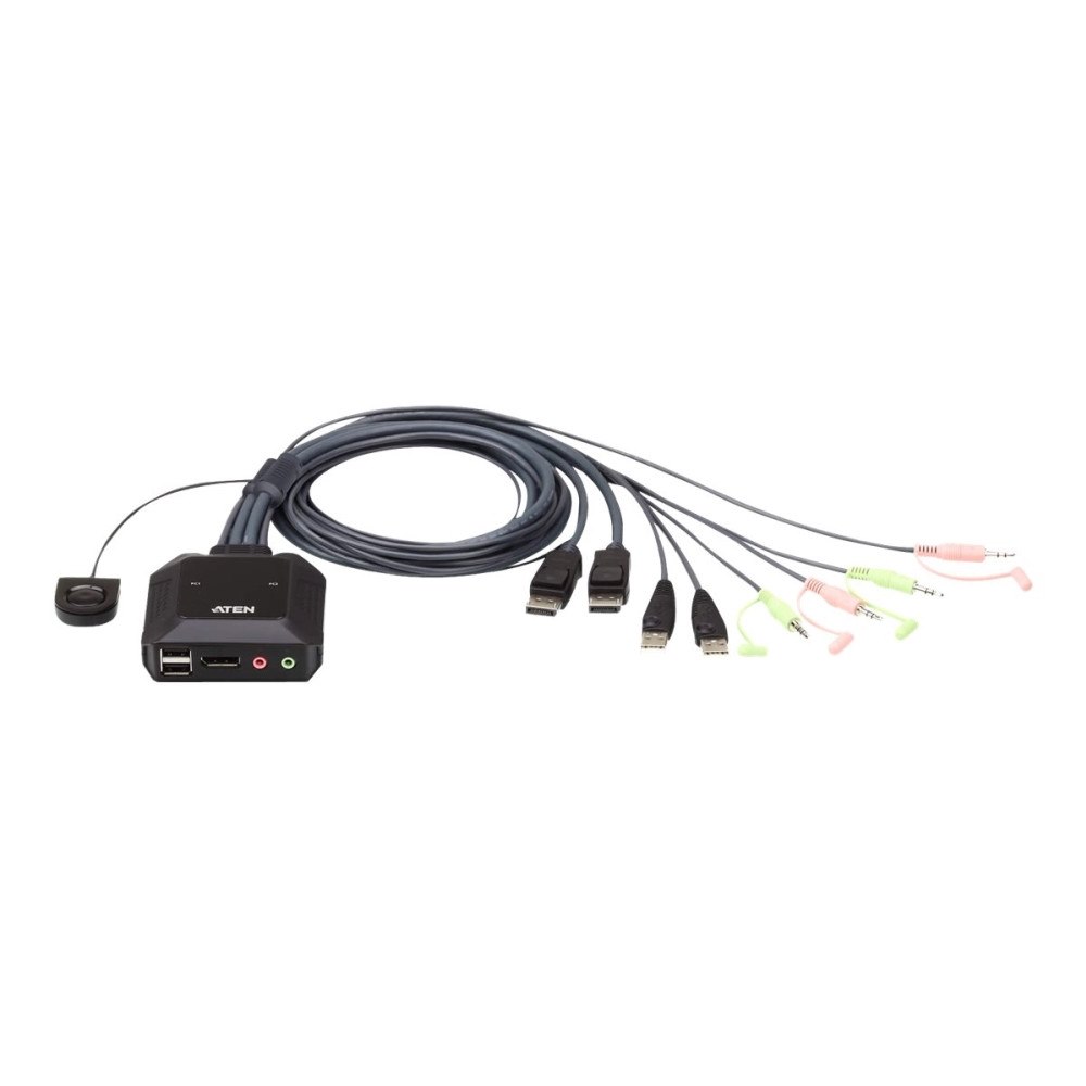 ATEN Technology ATEN CS22DP - omkopplare för tangentbord/video/mus/ljud/USB - 2 portar