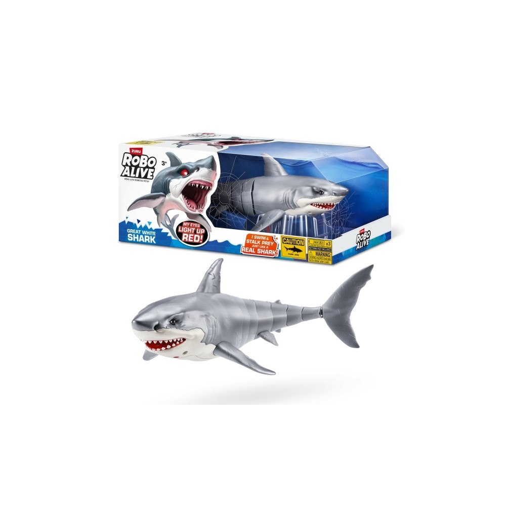 Zuru ZURU Robo Alive Great White Shark-leksak, vattenaktiverad, r...