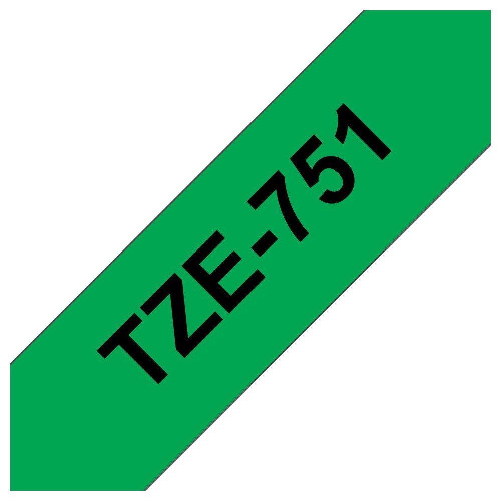 Brother Brother TZE-751, Svart på grön, TZe, Grå, Termal transfer, F...
