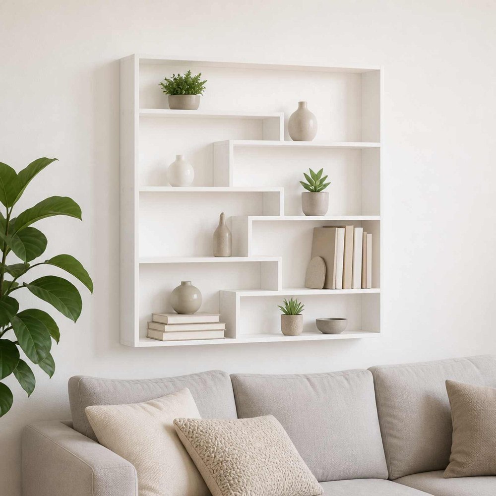 vidaXL Vägg hylla Vit 103 x 17 x 102 cm Konstruerat trä