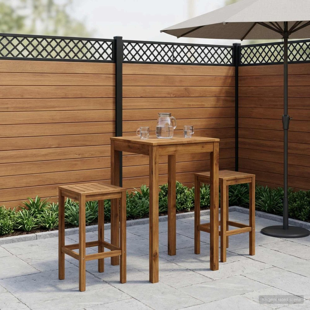 vidaXL Trädgård Bar Bord Naturlig 60 x 60,5 x 105 cm Massivt Akaciaträ