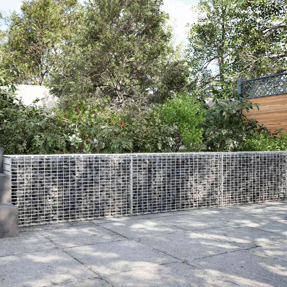 vidaXL Gabion med 3,5 mm tråd och 5x2,5 cm nät 200x20x50 cm