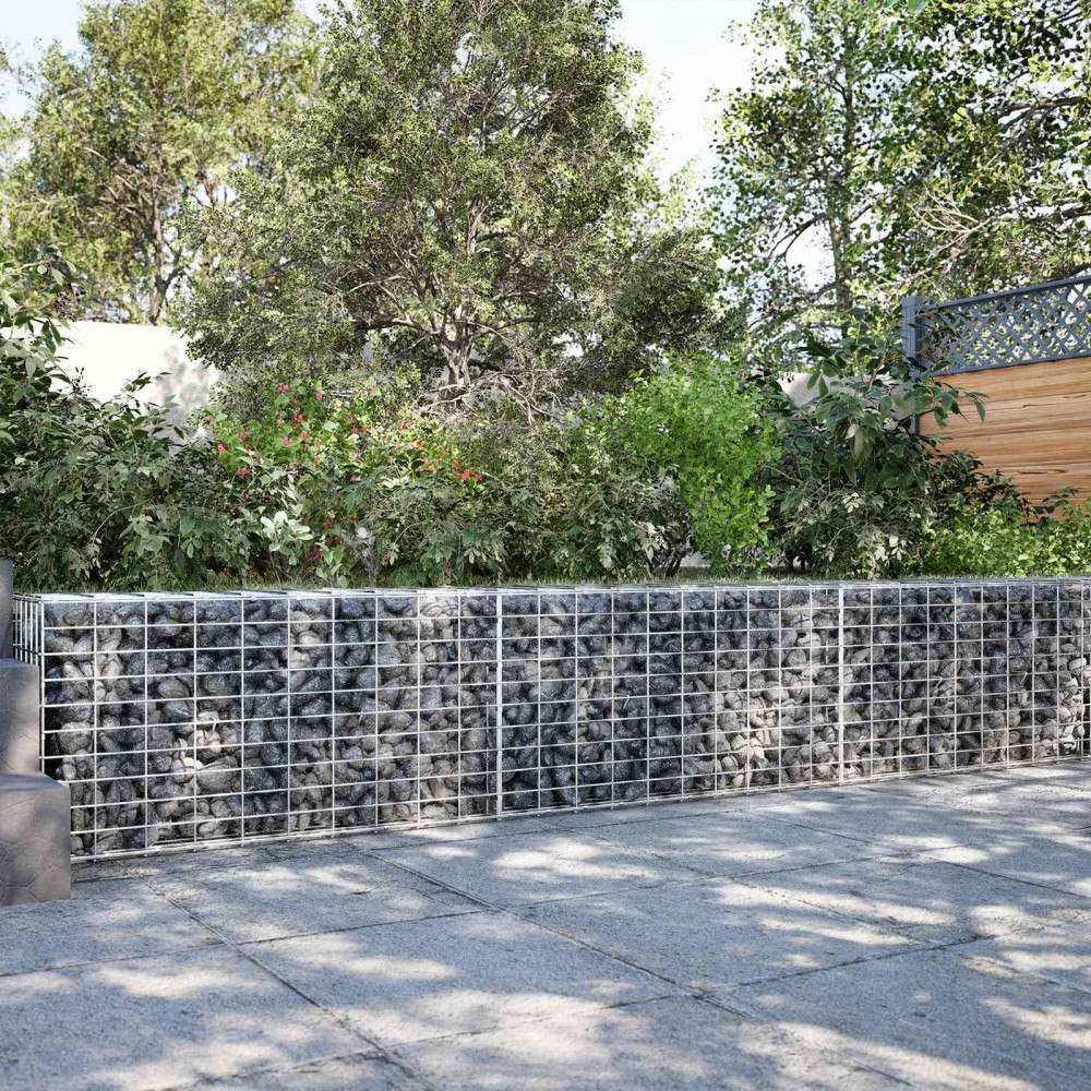 vidaXL Gabion med 3,5 mm tråd och 5x10 cm nät 200x20x50 cm