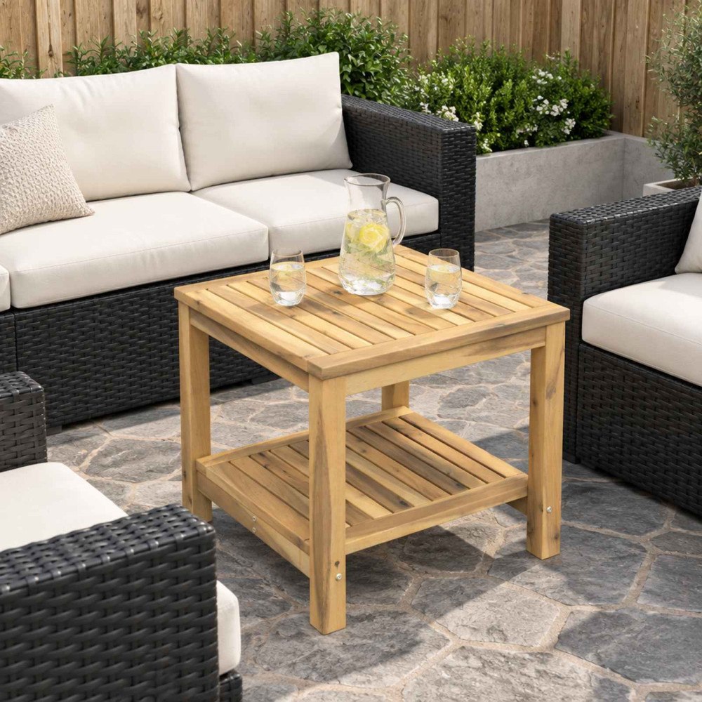 vidaXL Kaffeebord Vit tvätt 48,5 x 49 x 45 cm Massivt Akaciaträ