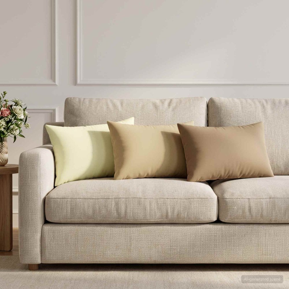 vidaXL Kudde med kudde HEERLEN 6 st Beige Polyester