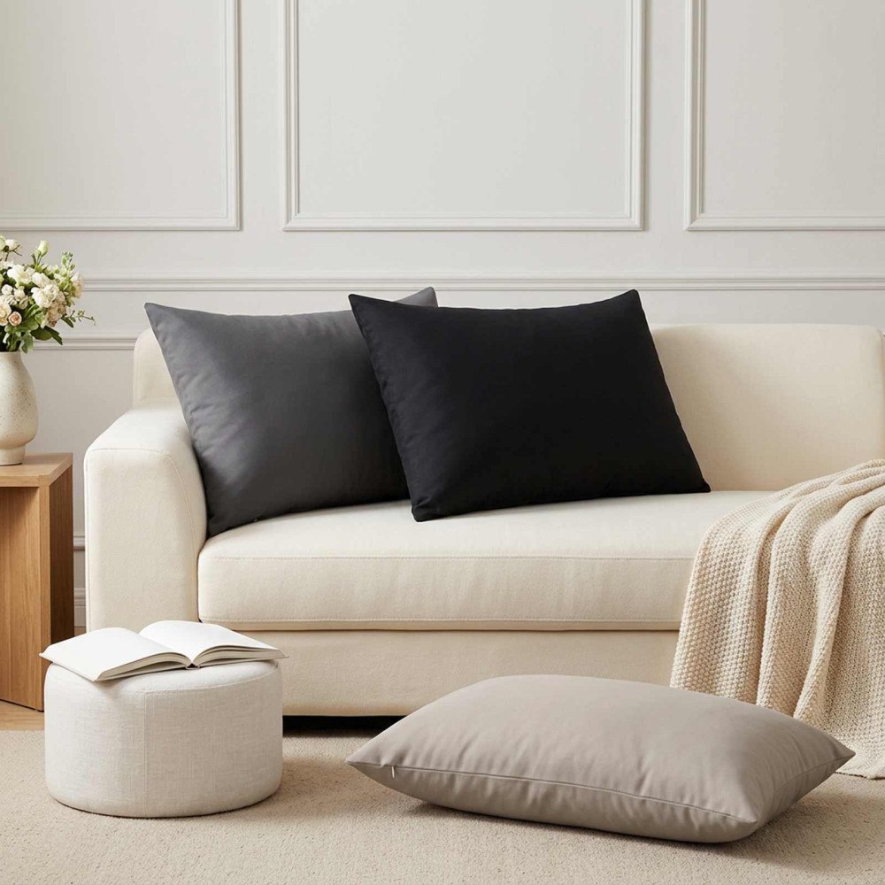vidaXL Kudde med kudde HEERLEN 2 st Antracit Polyester
