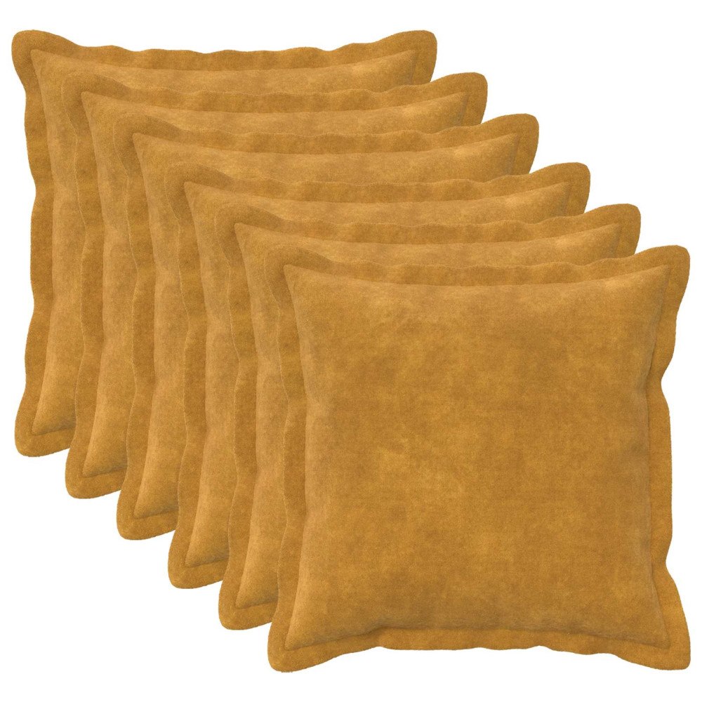 vidaXL Kudde med kudde HOUTEN 6 st Gul Mikrofiber Fleece
