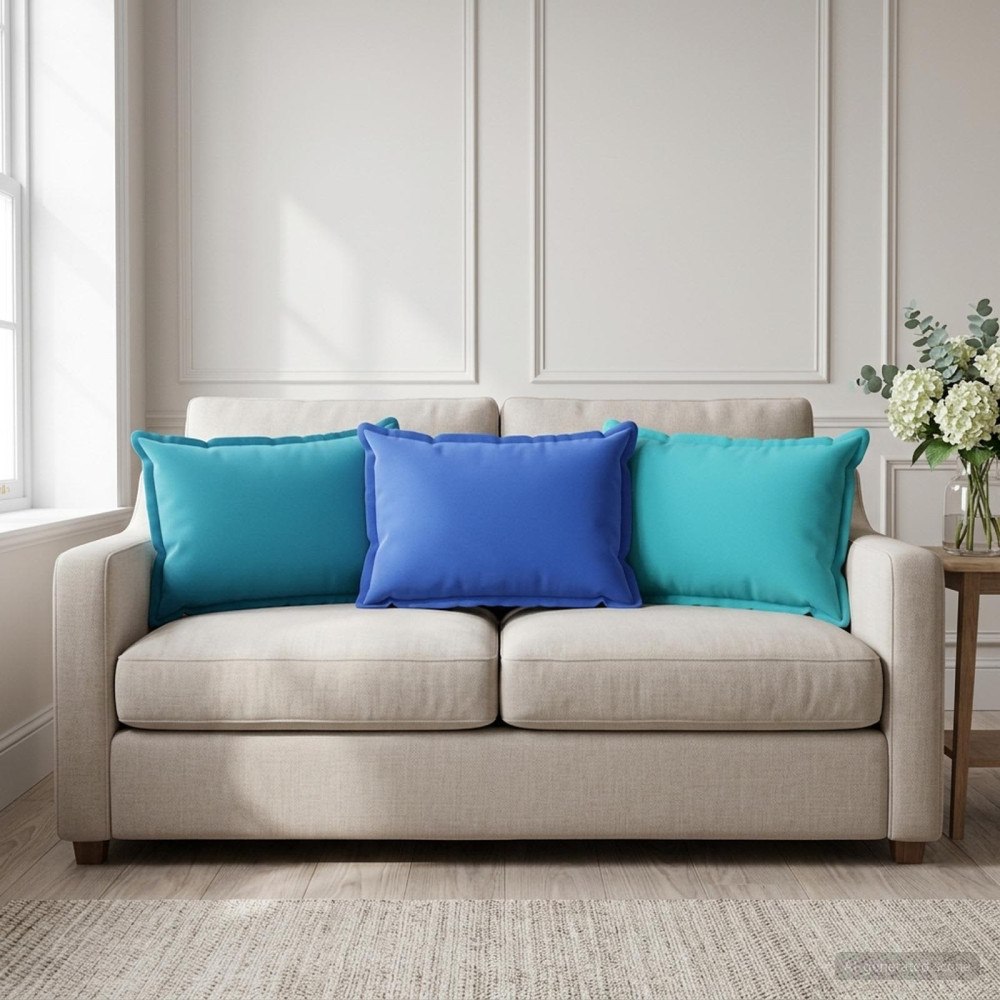 vidaXL Kudde med kudde HOUTEN 6 st Ljusblå Polyester