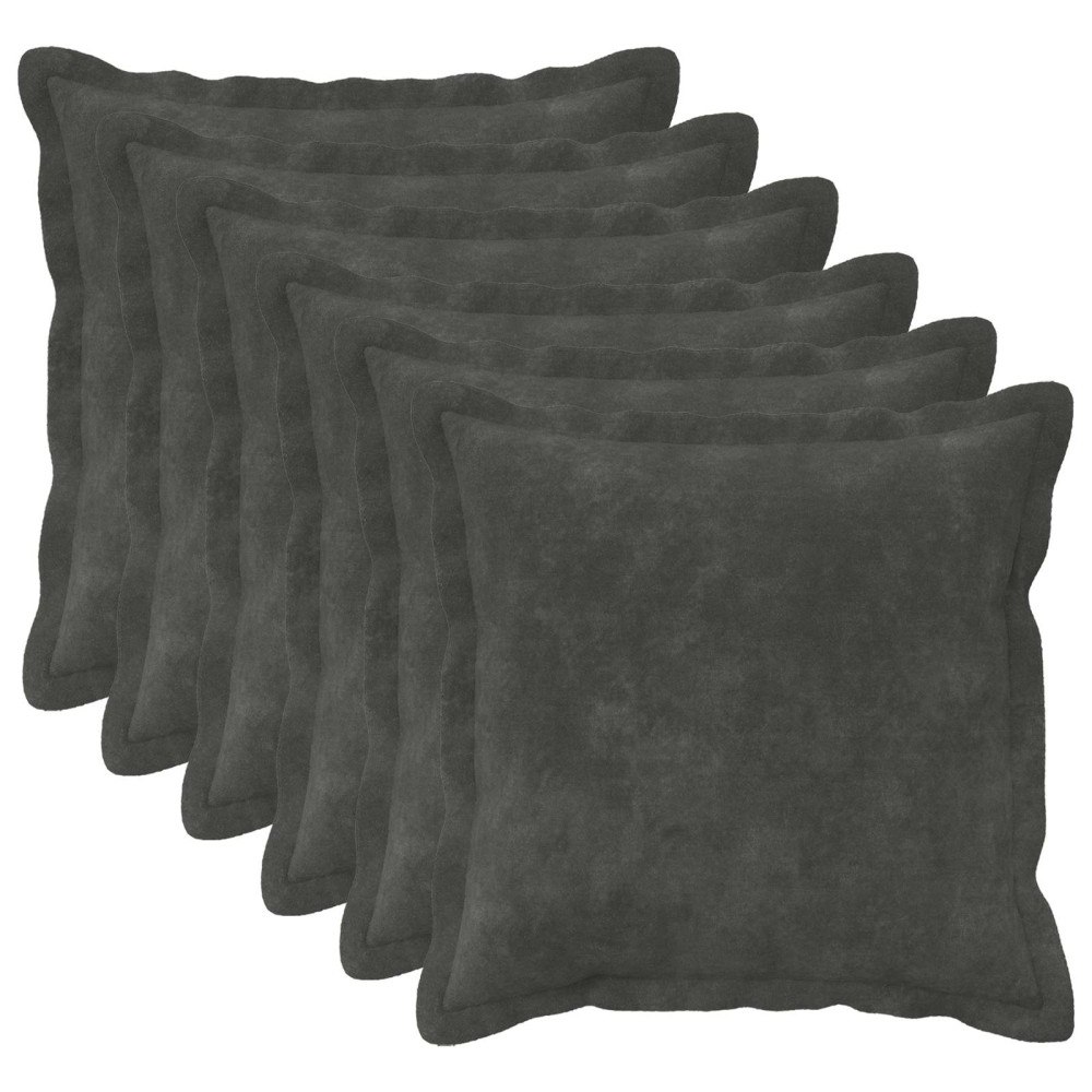 vidaXL Kudde med kudde HOUTEN 6 st Antracit Mikrofiber Fleece