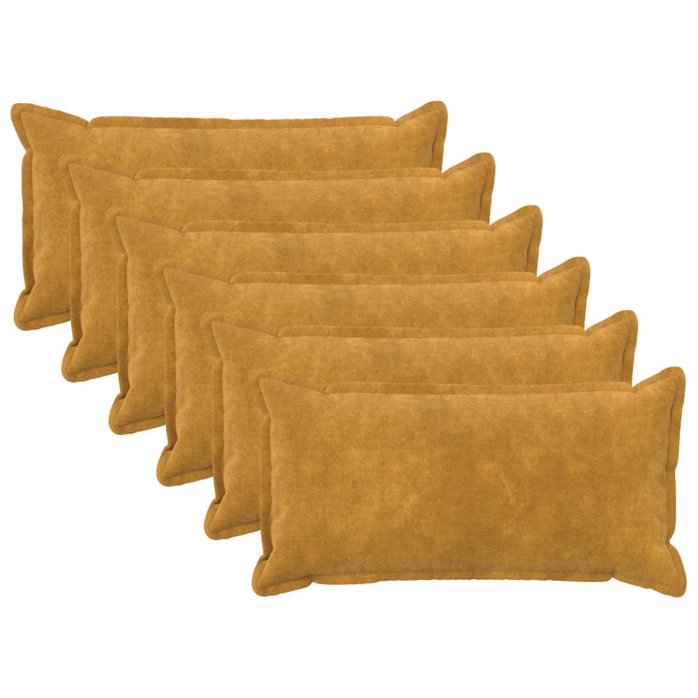 vidaXL Kudde med kudde HOUTEN 6 st Gul Mikrofiber Fleece