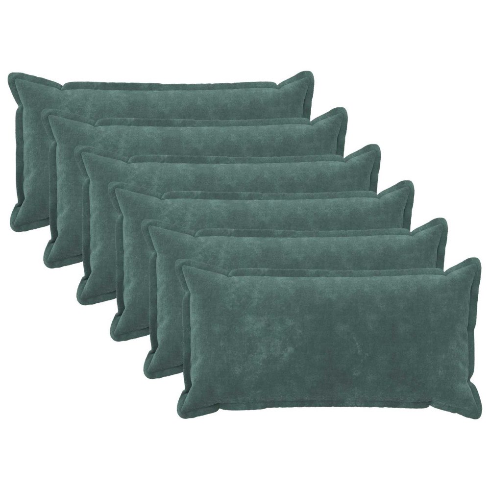 vidaXL Kudde med kudde HOUTEN 6 st HavBlå Mikrofiber Fleece