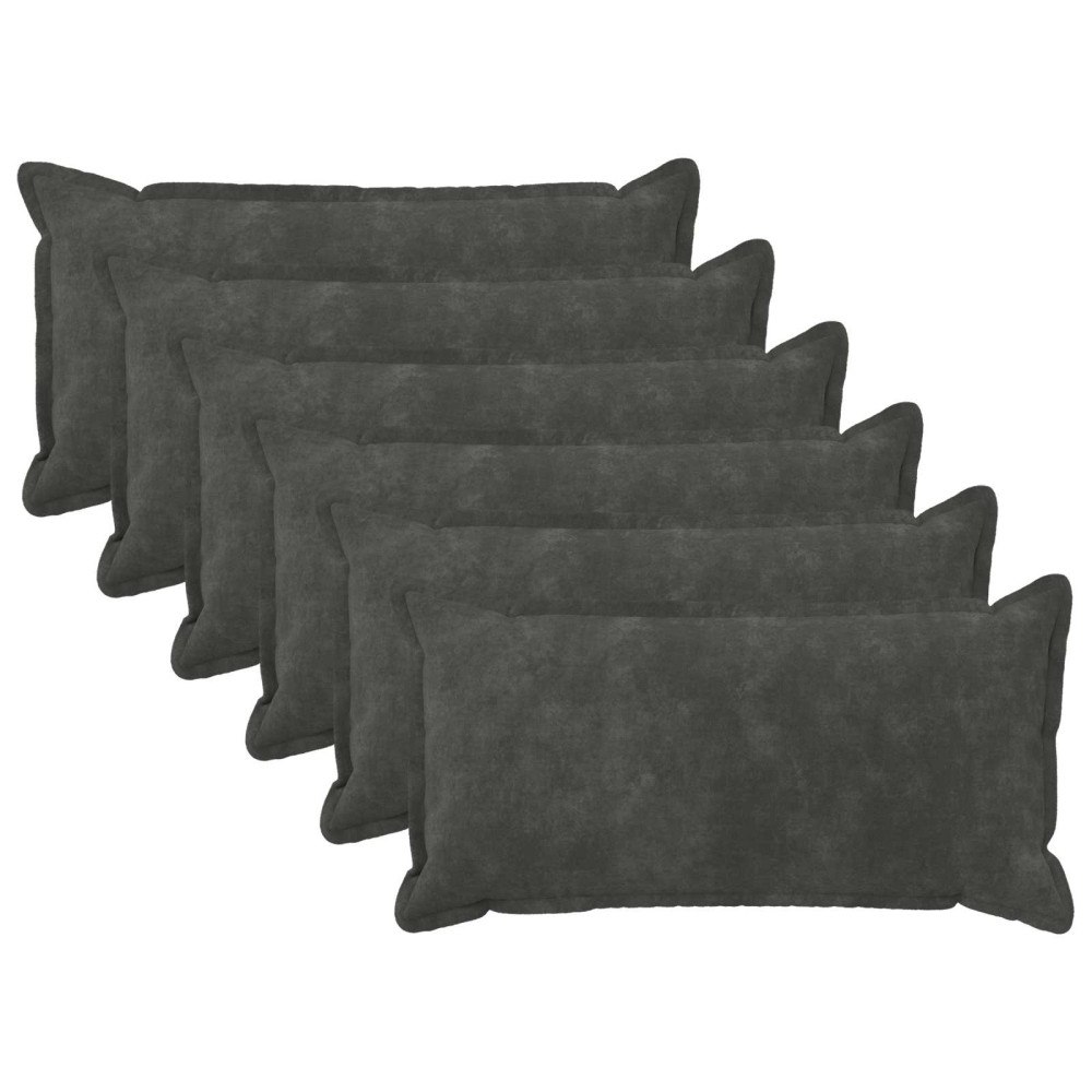vidaXL Kudde med kudde HOUTEN 6 st Antracit Mikrofiber Fleece