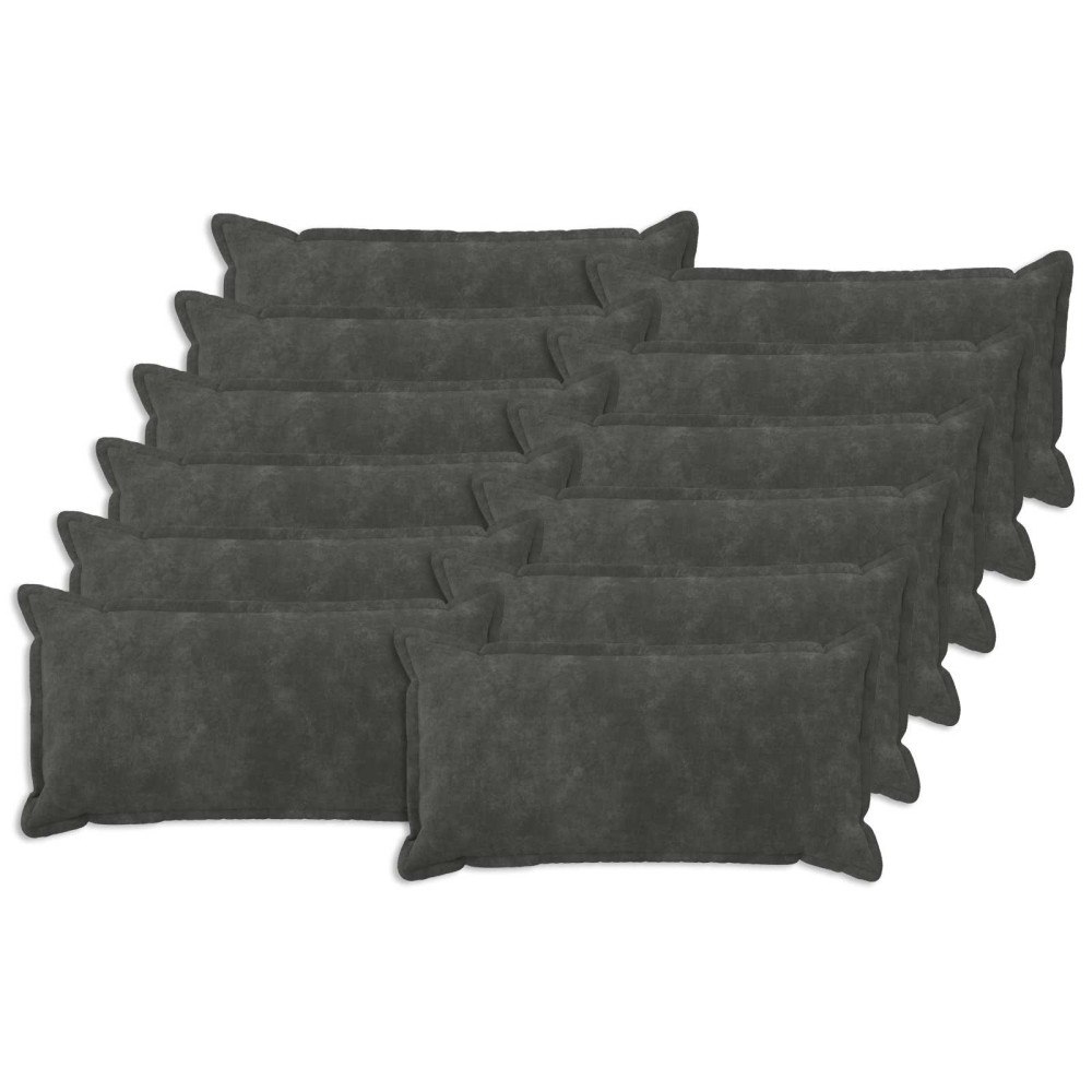 vidaXL Kudde med kudde HOUTEN 12 st Antracit Mikrofiber Fleece