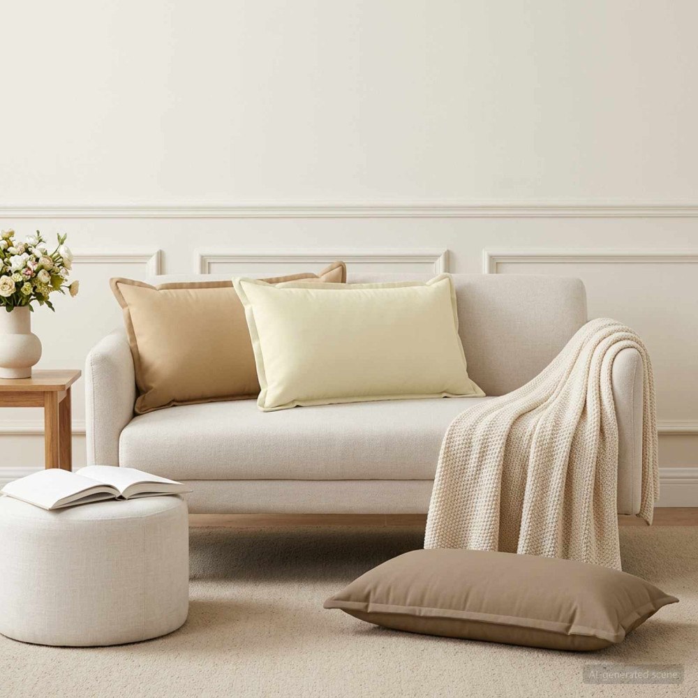 vidaXL Kudde med kudde HOUTEN 2 st Gräddvit Polyester