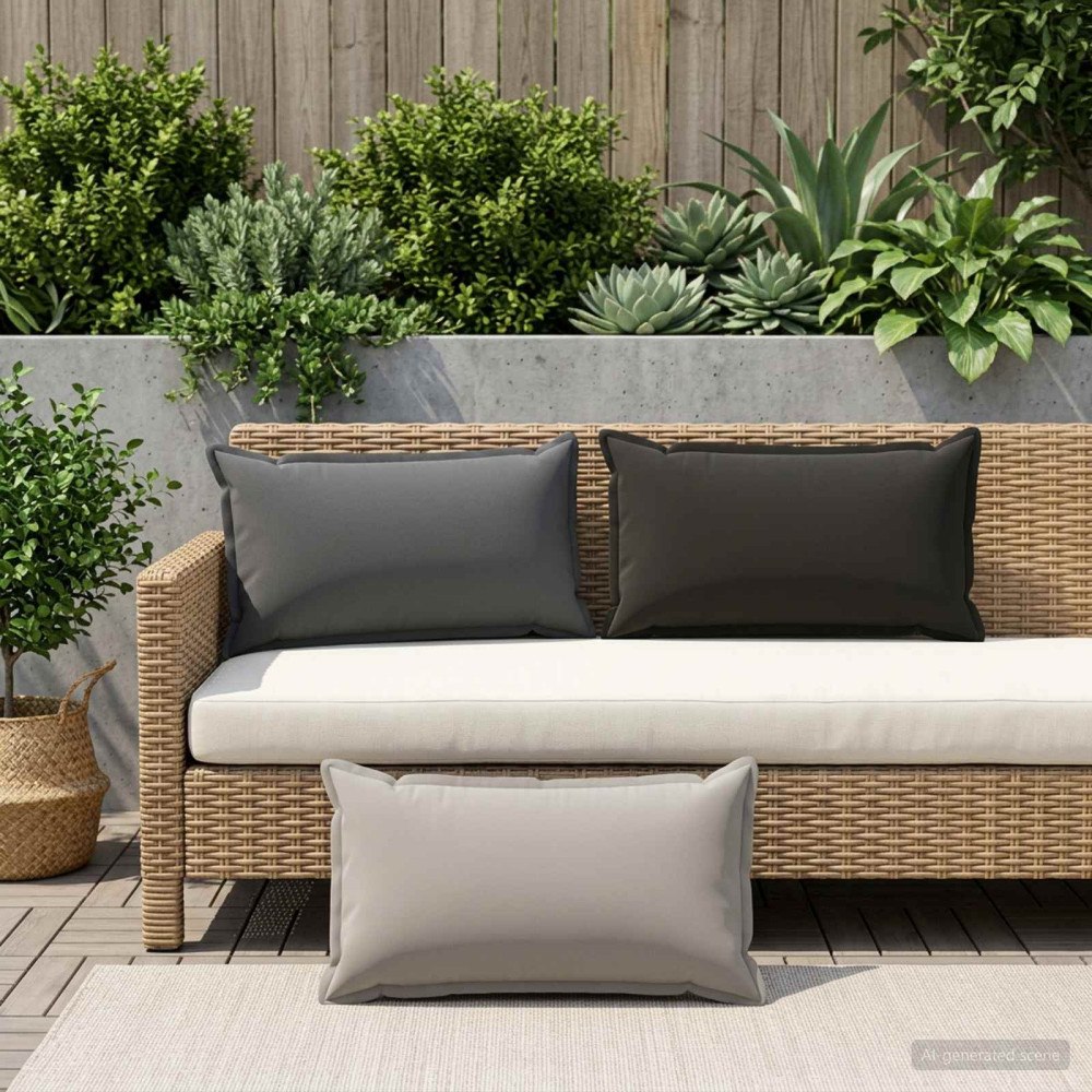vidaXL Kudde med kudde HOUTEN 6 st Grå Polyester
