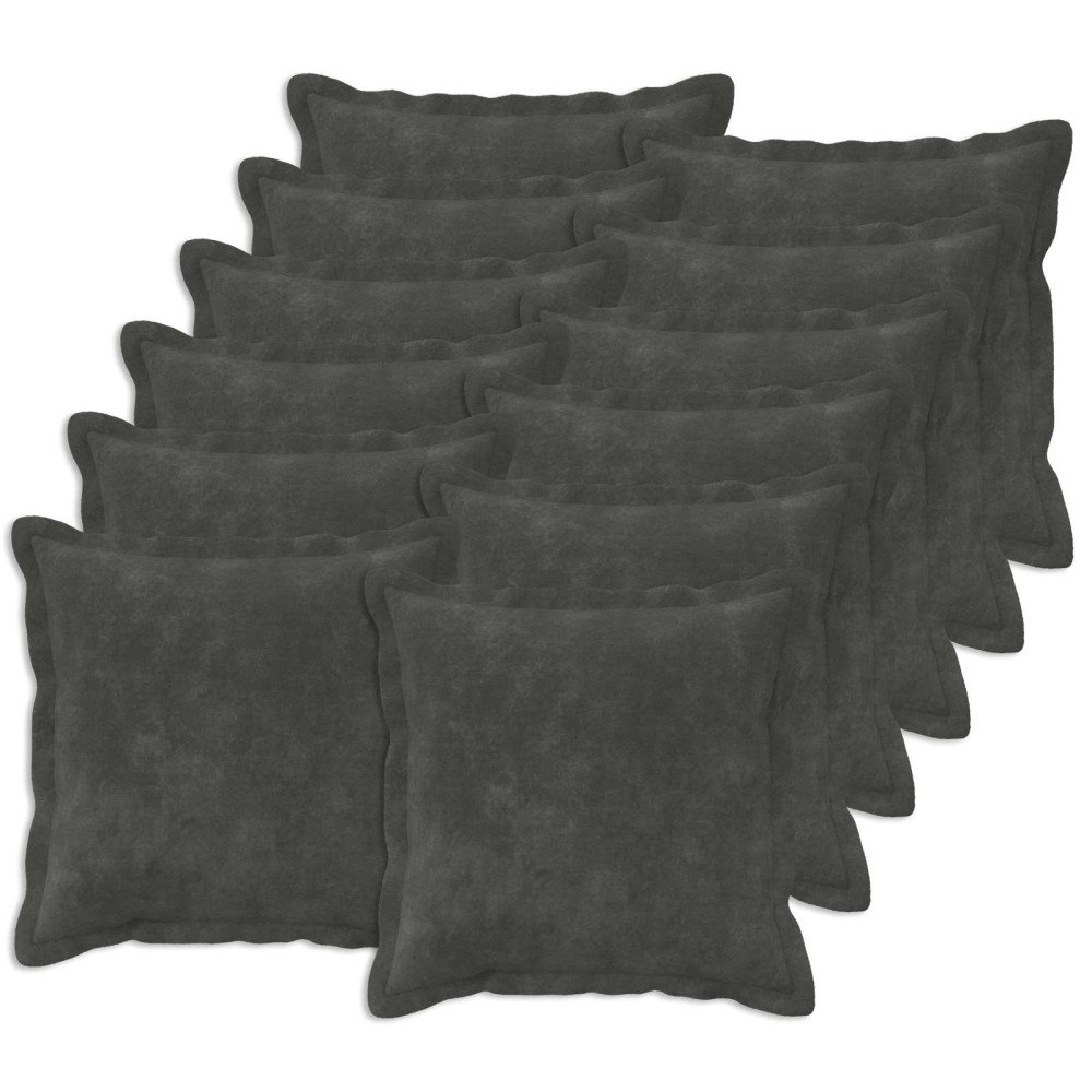 vidaXL Kudde med kudde HOUTEN 12 st Antracit Mikrofiber Fleece