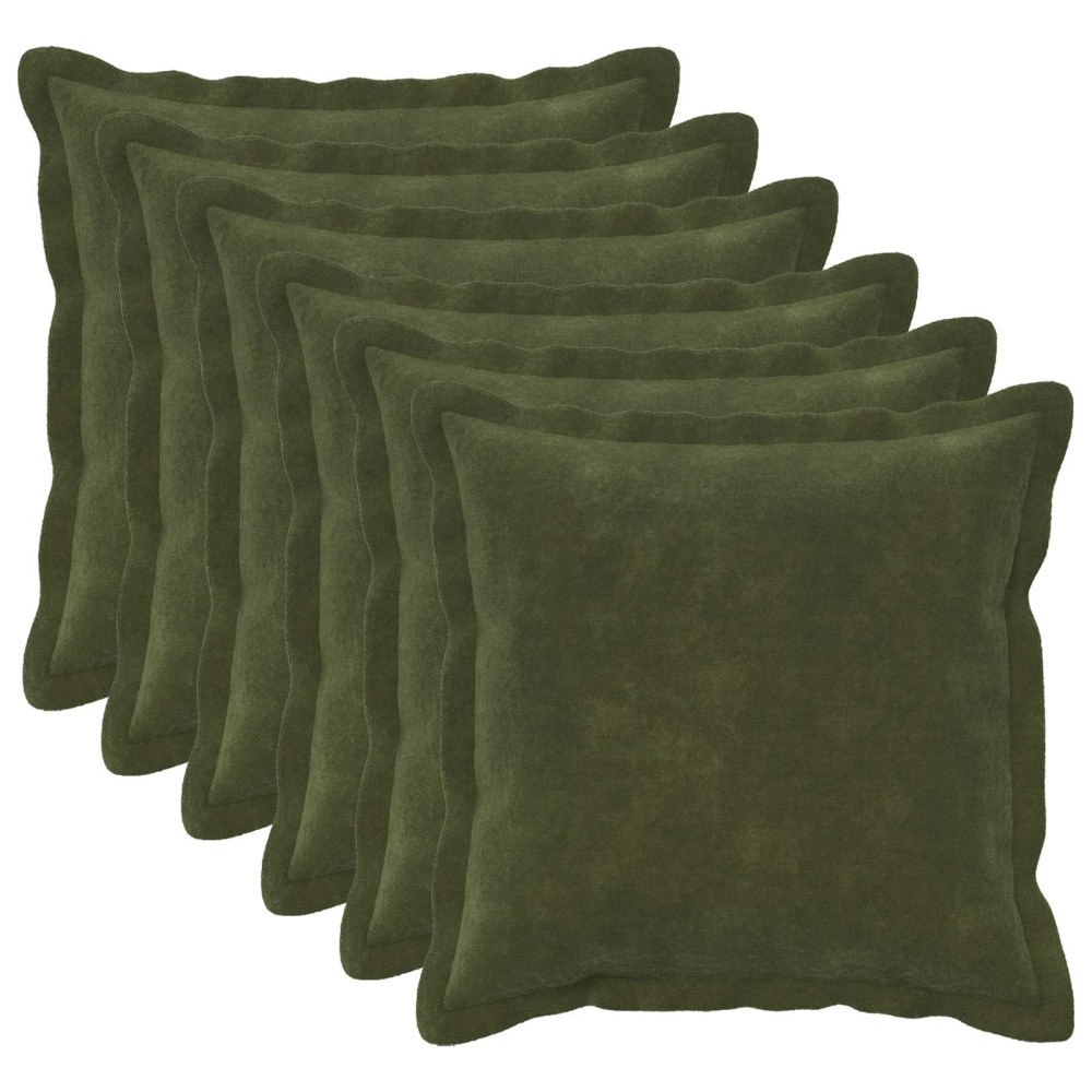 vidaXL Kudde med kudde HOUTEN 6 st Grön Mikrofiber Fleece