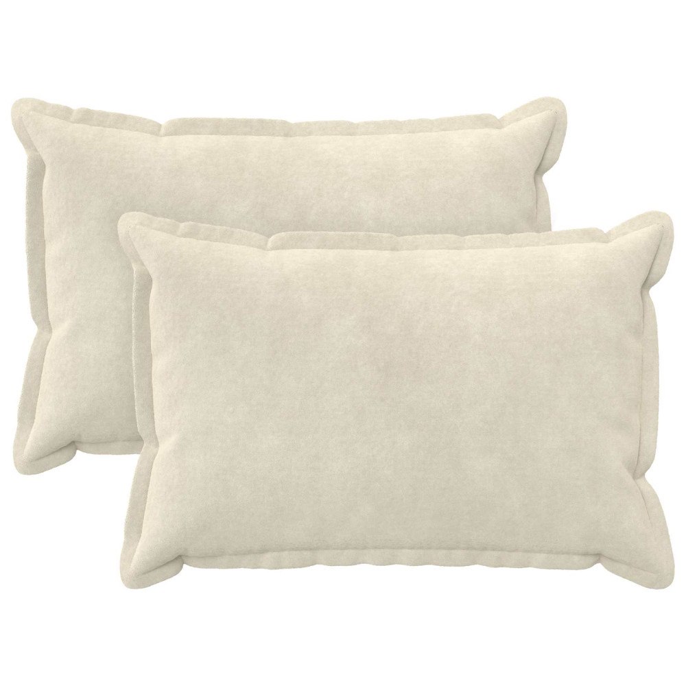 vidaXL Kudde med kudde HOUTEN 2 st Gräddvit Mikrofiber Fleece
