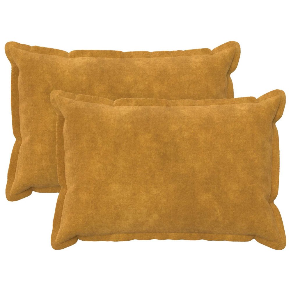 vidaXL Kudde med kudde HOUTEN 2 st Gul Mikrofiber Fleece