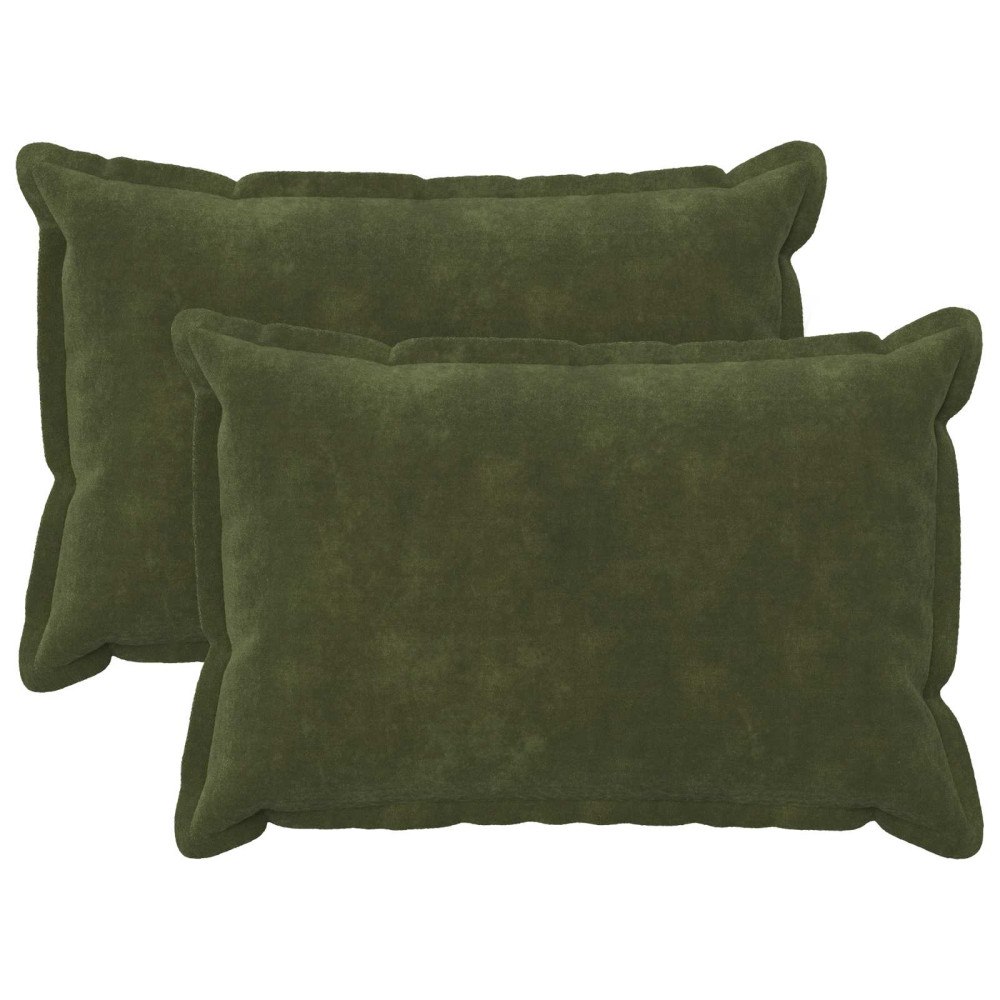 vidaXL Kudde med kudde HOUTEN 2 st Grön Mikrofiber Fleece