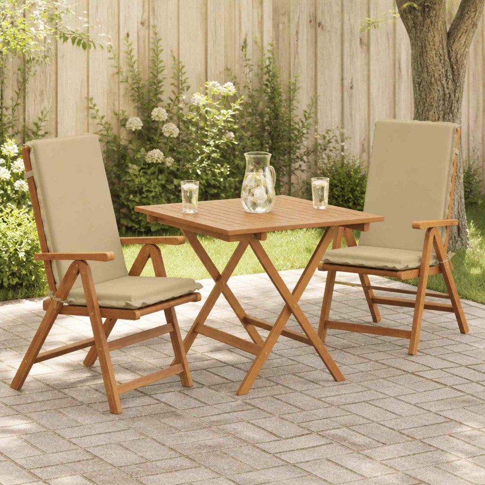 vidaXL Dyna till stol med hög rygg GEMERT 2 st 100% Polyester Beige