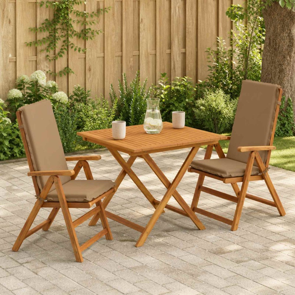 vidaXL Dyna till stol med hög rygg GEMERT 2 st 100% Polyester Taupe