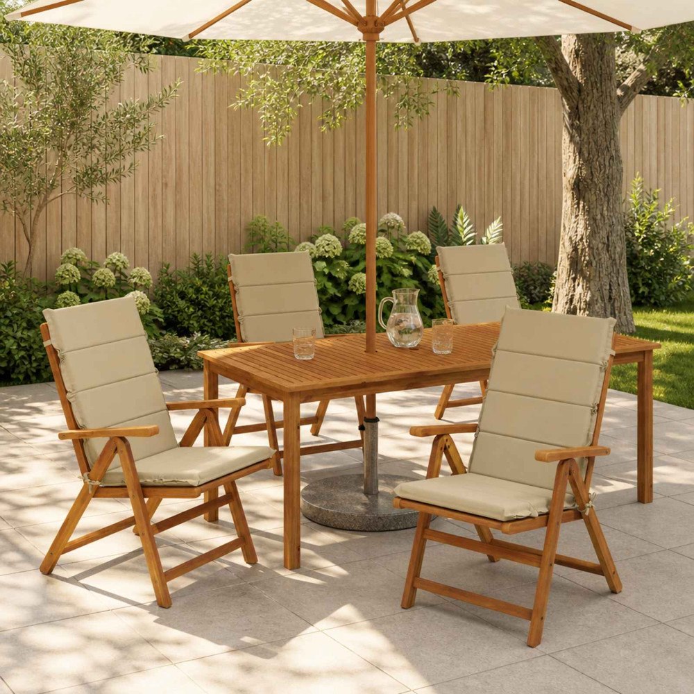 vidaXL Dyna till stol med hög rygg GEMERT 4 st 100% Polyester Beige