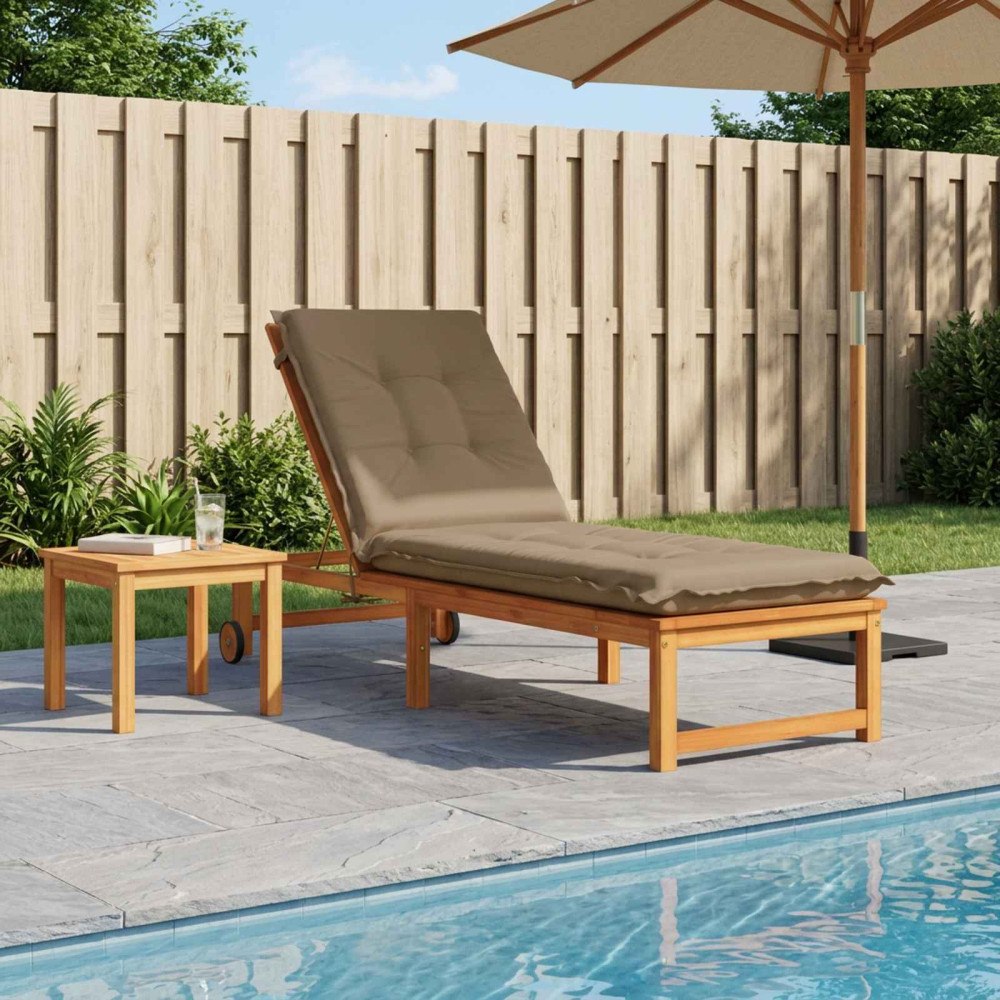 vidaXL Solstol Kudde GEMERT 100% Polyester Taupe 190 x 50 x 9 cm