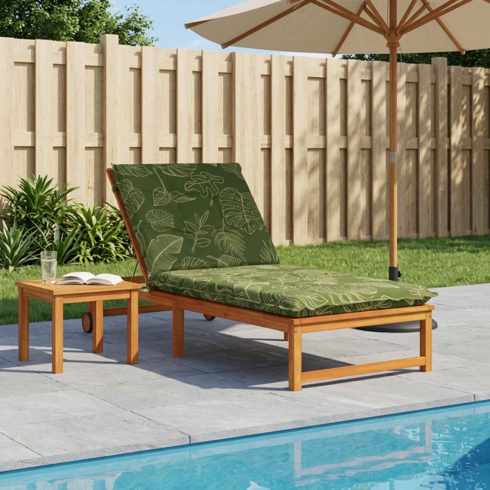 vidaXL Solstol Kudde GEMERT 100% Polyester Bladdesign 190 x 90 x 9 cm