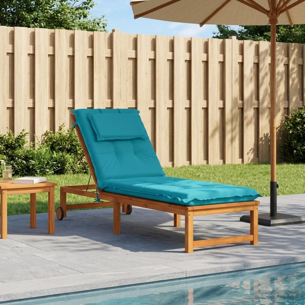 vidaXL Solstol Kudde GEMERT 100% Polyester Turkos 190 x 60 x 9 cm