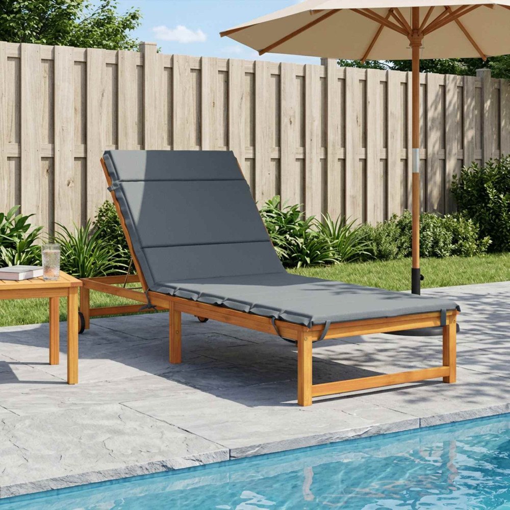 vidaXL Solstol Kudde GEMERT 100% Polyester Blå 200 x 70 x 3 cm