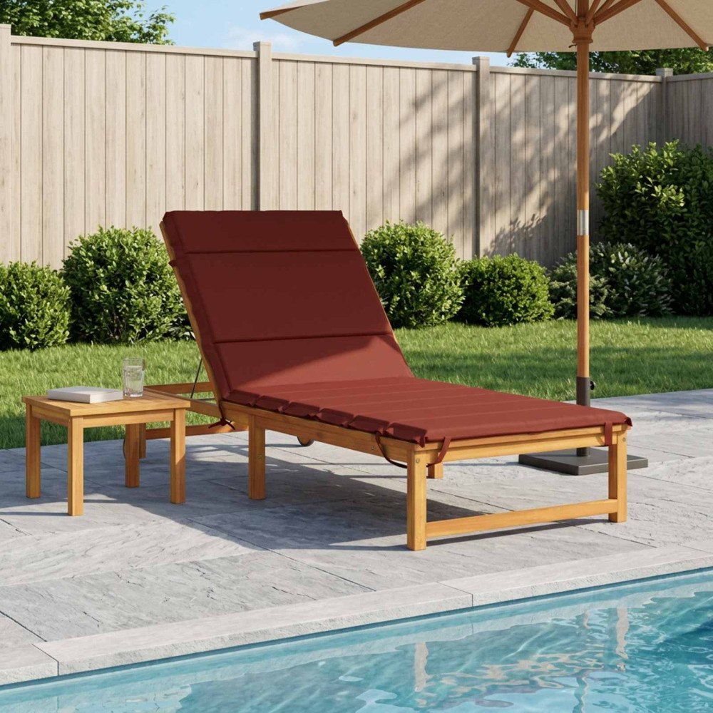 vidaXL Solstol Kudde GEMERT 100% Polyester Röd 200 x 90 x 3 cm