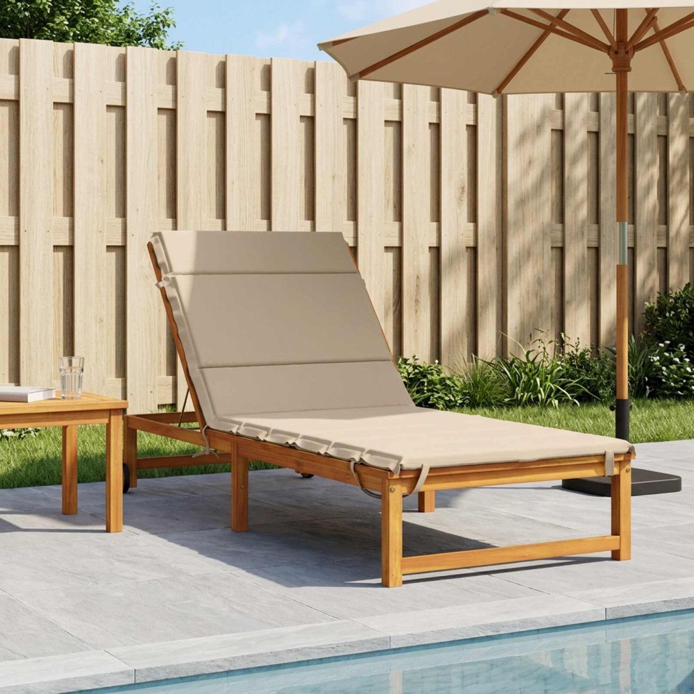 vidaXL Solstol Kudde GEMERT 100% Polyester Gräddvit 200 x 90 x 3 cm