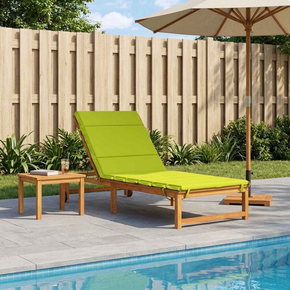 vidaXL Solstol Kudde GEMERT 100% Polyester Klart grön. 200 x 90 x 3 cm