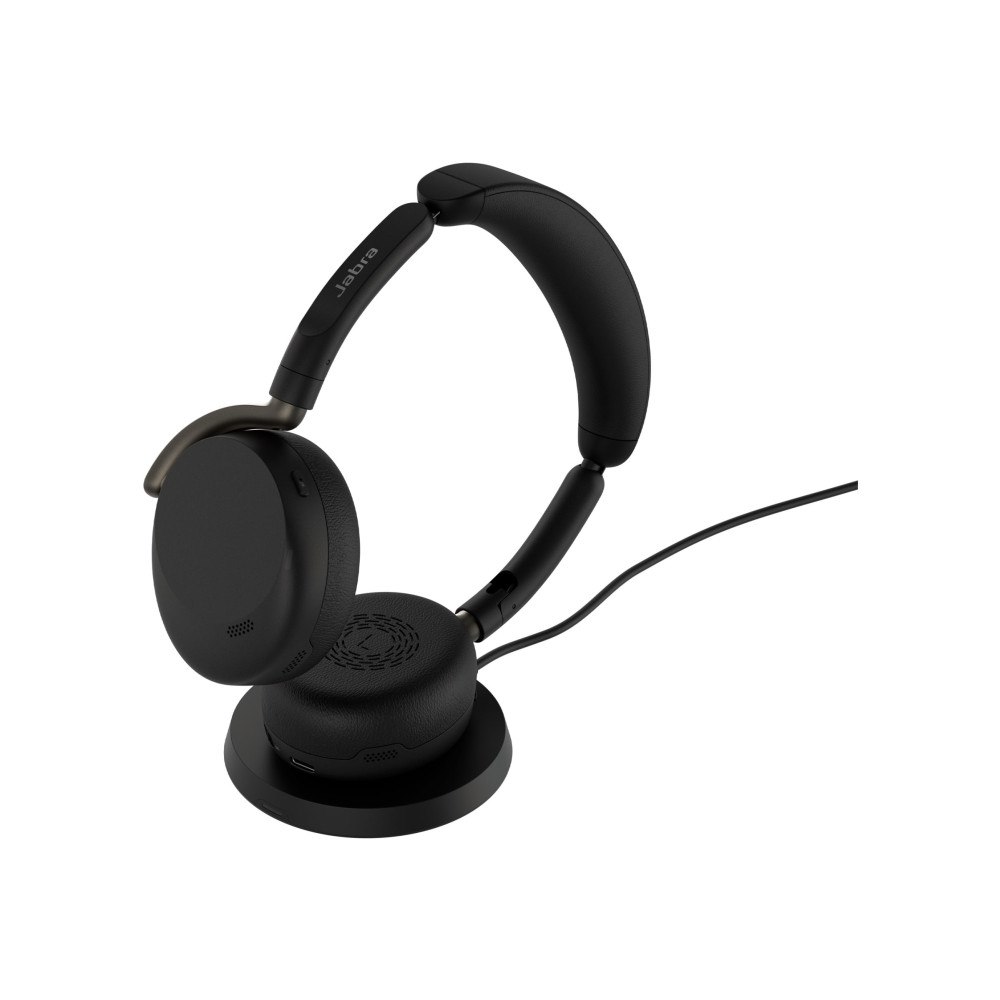 GN Audio Jabra Evolve3 65 Flex UC - headset - USB-A via Bluetooth-adapter, USB-C - Zoom Certified - med trådlös laddningsplatta