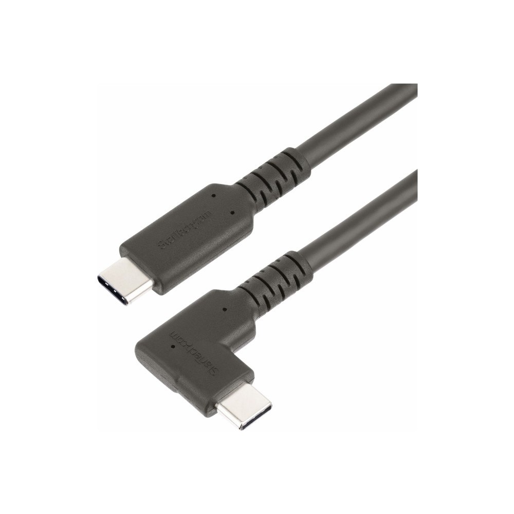 StarTech.com StarTech 3ft (1m) Rugged Right Angle USB-C Cable, USB 10 Gbps, USB C to C Data Transfer Cable, 4K 60Hz DP Alt Mode, 100W...