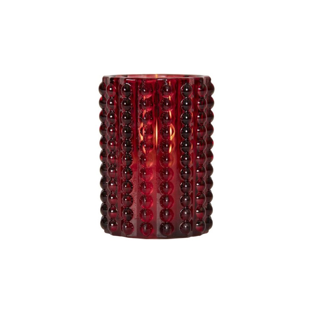 STAR TRADING Glasklykta STAR T LED Dotty 12,5cm röd