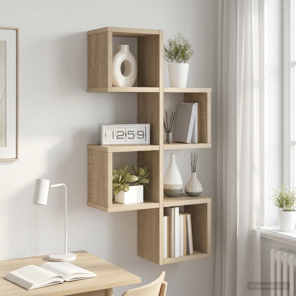 vidaXL Vägg hylla Sonoma-ek 39 x 15 x 76 cm