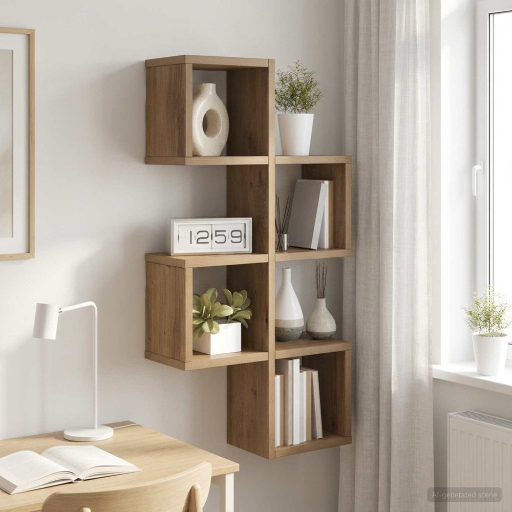 vidaXL Vägg hylla Artisan-ek 39 x 15 x 76 cm