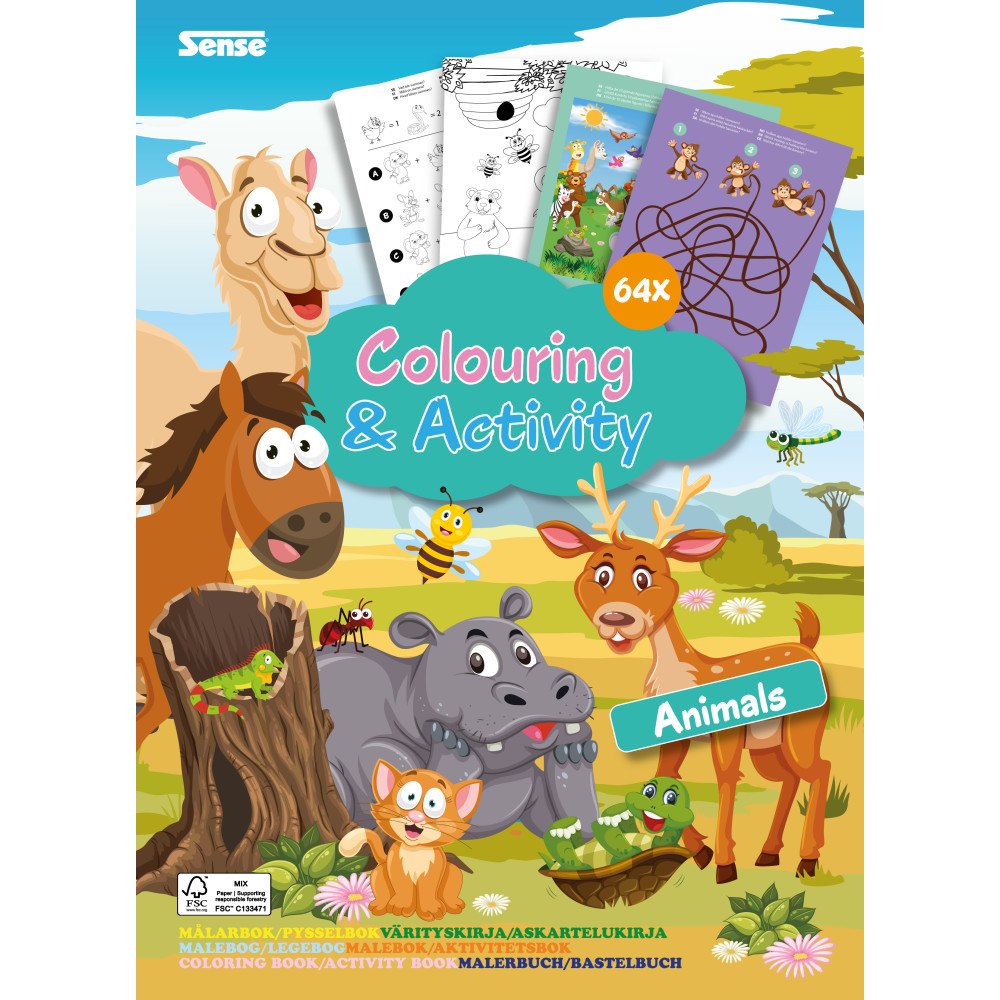 Sense Aktivitetsbok Gulliga djur FSC® (häftad)