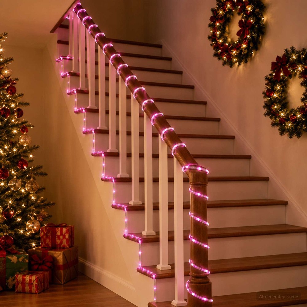 vidaXL LED-ljusslang för julen 120 LED-lampor Rosa 5 m
