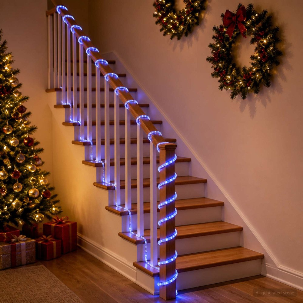 vidaXL LED-ljusslang för julen 480 LED-lampor Blå 20 m