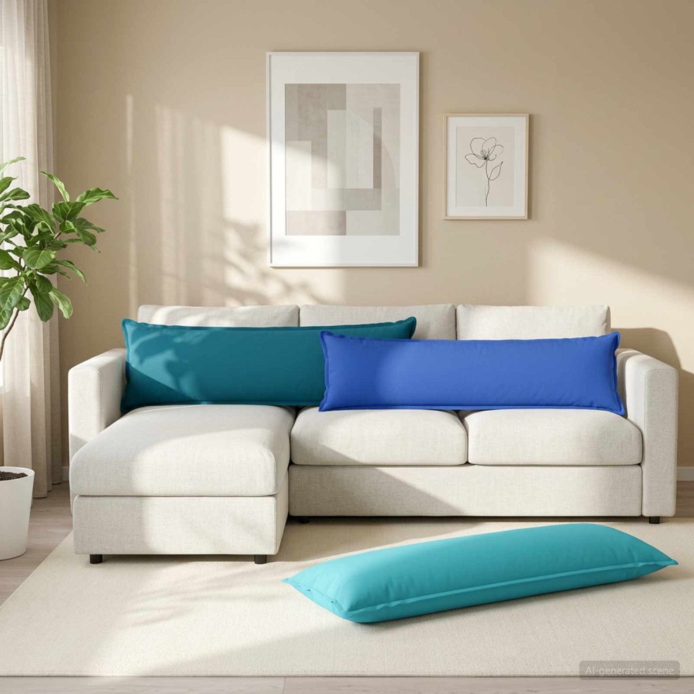 vidaXL Kudde med kudde HOUTEN Kungsblå 40 x 145 cm Polyester