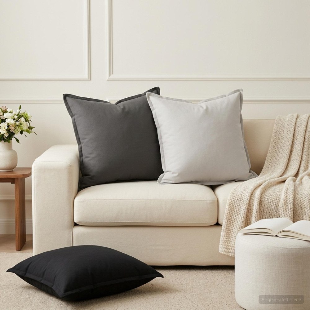 vidaXL Kudde med kudde HOUTEN 2 st Grå Polyester