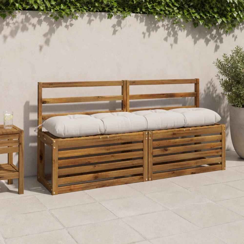 vidaXL Bänk Kuddar VIANEN 2 st 100% Polyester Vit 160 x 30 x 12 cm